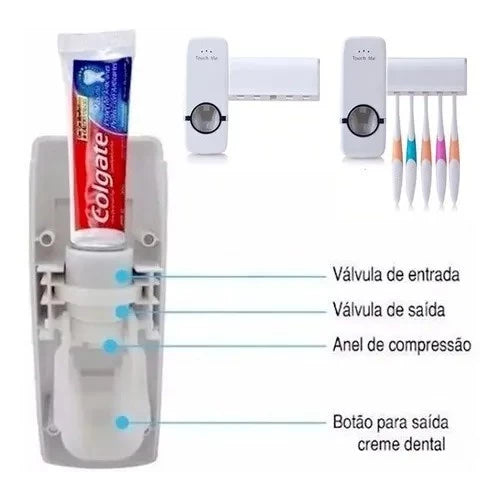 Sorriso+Feliz - Aplicador Creme Dental Automatico e para Suporte Escovas