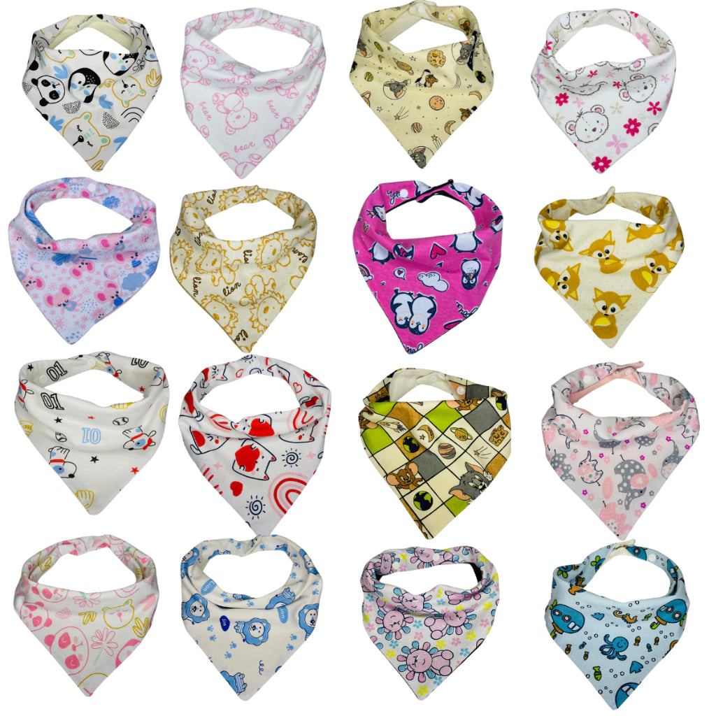 Kit Babador Estilo e Conforto - Kit C/10 Babadores Bandana Infantil Dupla Face