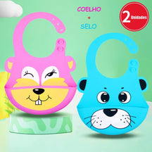 Babador Impermeável Comfort - Kit Babador De Silicone Bebê Impermeável