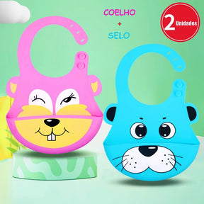 Babador Impermeável Comfort - Kit Babador De Silicone Bebê Impermeável