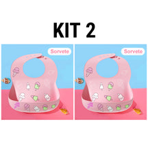 Babador Impermeável Comfort - Kit Babador De Silicone Bebê Impermeável