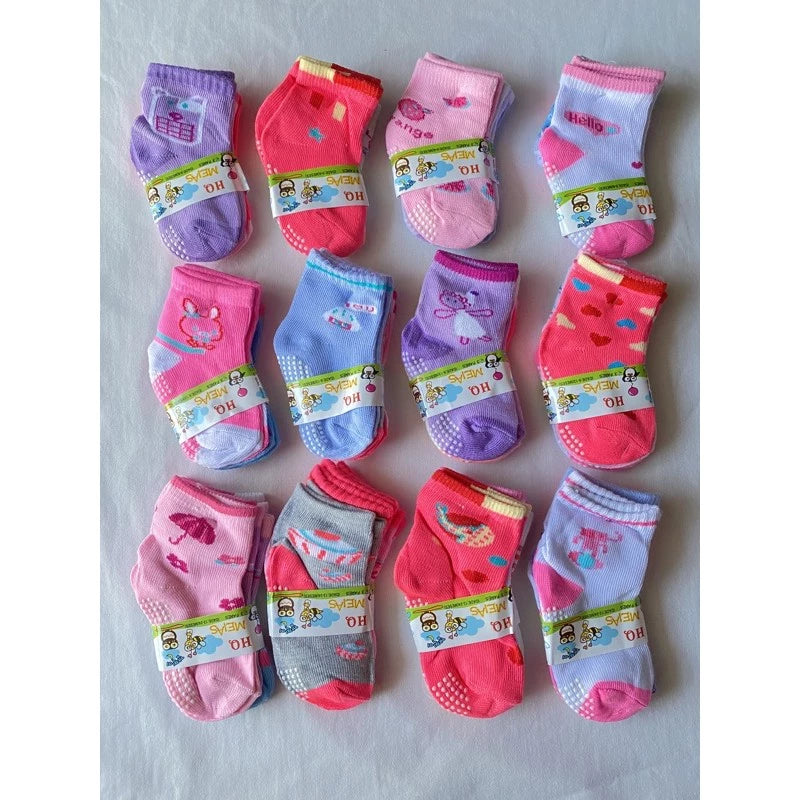 Kit Conforto e Estilo - kit 12 Pares Meia Bebê Feminina